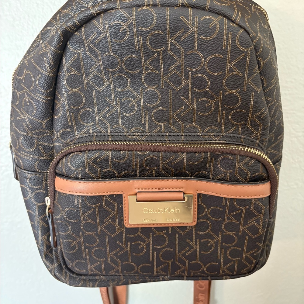Calvin Klein Monogram Brown Backpack